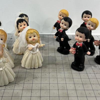 12 Ceramic Bride and Grooms 