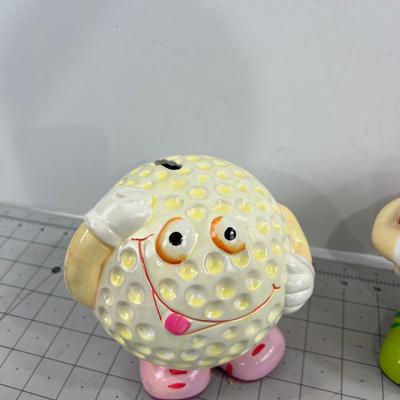 3 Piggy Banks Golf, Basket Ball and Football