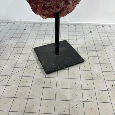 Geode Slice on a Stand with Pink Tint