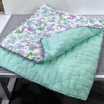 Minty Quilt with Wild Animal Print 