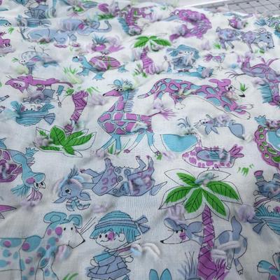 Minty Quilt with Wild Animal Print 