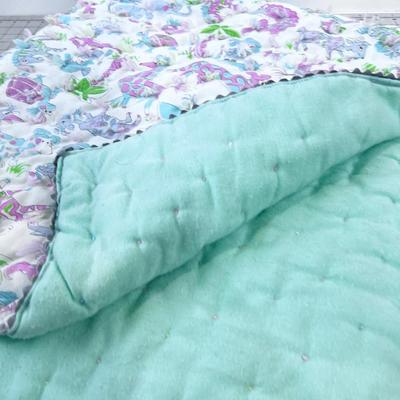 Minty Quilt with Wild Animal Print 
