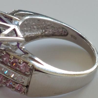 GIA CERTIFIED LAB GROWN AMETHYST RING