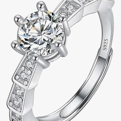 Moissanite Adjustable Engagement Ring