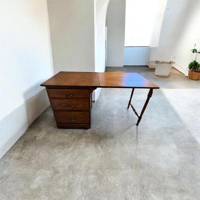 Unique Oak Folding/Expandable Desk/Nightstand (UB1-RG)