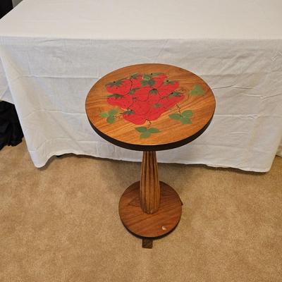 Strawberry Theme Round Top Wooden Pedestal Table (BD-JS)
