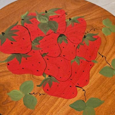Strawberry Theme Round Top Wooden Pedestal Table (BD-JS)