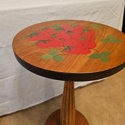 Strawberry Theme Round Top Wooden Pedestal Table (BD-JS)