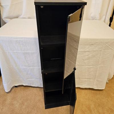 Black Glass Over/Under Stack Storage Unit (BD)