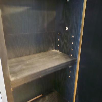 Black Glass Over/Under Stack Storage Unit (BD)