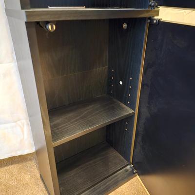 Black Glass Over/Under Stack Storage Unit (BD)