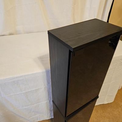 Black Glass Over/Under Stack Storage Unit (BD)