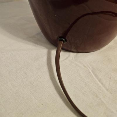 Pair of Deep Red Ceramic Table Lamps (BD-JS)