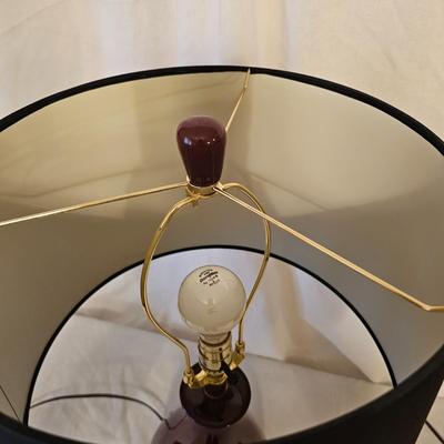 Pair of Deep Red Ceramic Table Lamps (BD-JS)