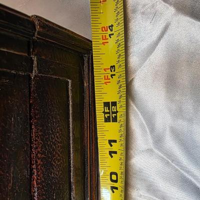 Vintage Domed Wood Storage Chest with Metal Handle Decorative Keepsake Box