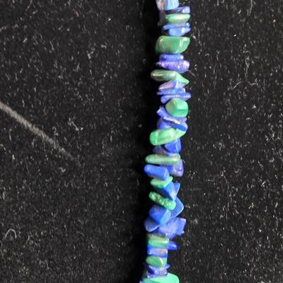 Malachite & Lapis Lazuli Chip Bead Necklace – Deep Blues & Verdant Greens