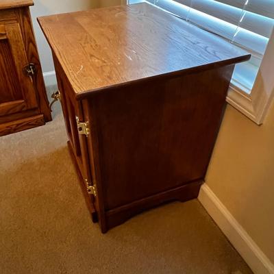 Pair of White Clad ‘Icebox Style’ Oak End Tables (UB1-RG)