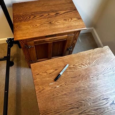 Pair of White Clad ‘Icebox Style’ Oak End Tables (UB1-RG)