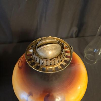 Vintage White Flower 'Gone With the Wind' Style Table Oil Lamp (BD-JS)