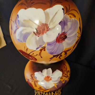 Vintage White Flower 'Gone With the Wind' Style Table Oil Lamp (BD-JS)