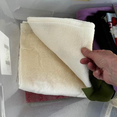 Large Assortment of Leather Scraps Plus Fabric & Sewing (UB1-RG)