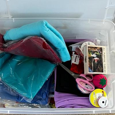 Large Assortment of Leather Scraps Plus Fabric & Sewing (UB1-RG)