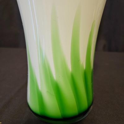 Pair of Blown Glass Vases in Pullerd Feather Style (BD-JS)