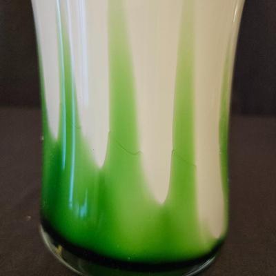 Pair of Blown Glass Vases in Pullerd Feather Style (BD-JS)