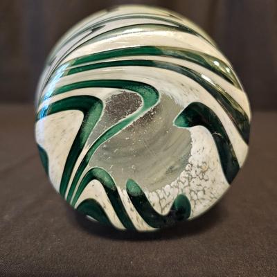 Pair of Blown Glass Vases in Pullerd Feather Style (BD-JS)