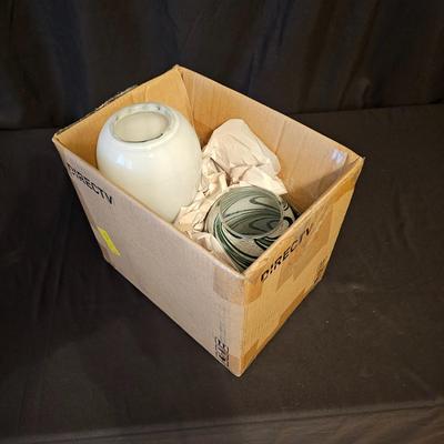 Pair of Blown Glass Vases in Pullerd Feather Style (BD-JS)