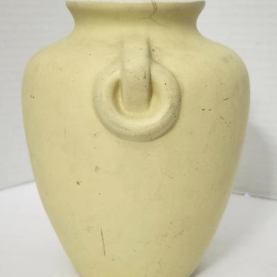 Coors Pottery Vase Made in Colorado USA Pale Yellow Glaze Marked C003 Mid Century American Art Pottery