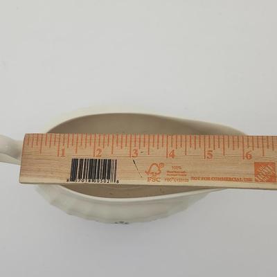 Edwin M Knowles Semi Vitreous China Gravy Boat Made in USA Floral Pattern 487 Vintage Tableware