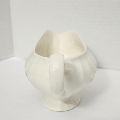 Edwin M Knowles Semi Vitreous China Gravy Boat Made in USA Floral Pattern 487 Vintage Tableware