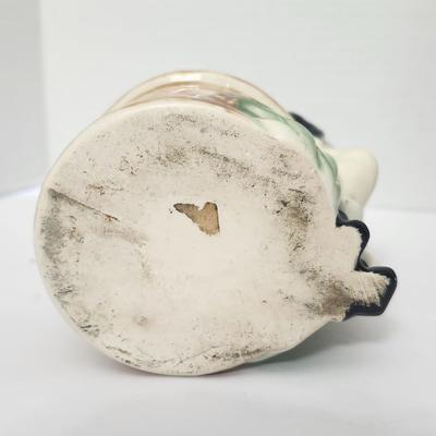 Vintage Figural Ceramic Man with Pot Decorative Holder Hand Painted Mid Century Novelty Decor