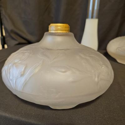 Vintage Opalescent Embossed Glass Oil Lamp & More (BD-JS)