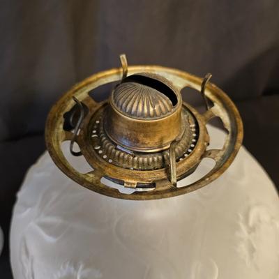 Vintage Opalescent Embossed Glass Oil Lamp & More (BD-JS)
