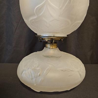 Vintage Opalescent Embossed Glass Oil Lamp & More (BD-JS)