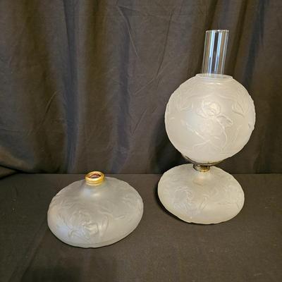 Vintage Opalescent Embossed Glass Oil Lamp & More (BD-JS)