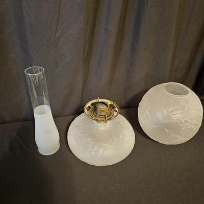 Vintage Opalescent Embossed Glass Oil Lamp & More (BD-JS)