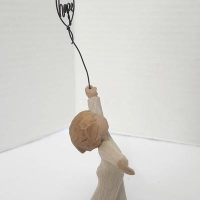 Willow Tree “Hope” Figurine with Wire Balloon Susan Lordi Demdaco Hand Painted Resin Sculpture