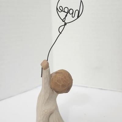 Willow Tree “Hope” Figurine with Wire Balloon Susan Lordi Demdaco Hand Painted Resin Sculpture