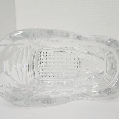 Vintage Lead Crystal Sleigh Candy Dish 24% Lead Crystal Made in USA with Original Box