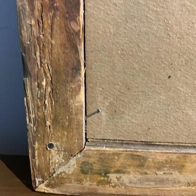 Late 19th Century Hand-Colored Lithograph in Ornate Floral-Design Gilt Frame