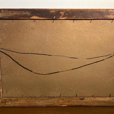 Late 19th Century Hand-Colored Lithograph in Ornate Floral-Design Gilt Frame