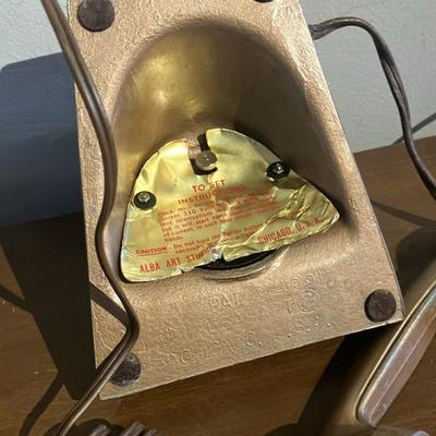 Vintage 1940s-1950s Timelite Rotary Telephone Shaped Electric Clock & Cigarette Lighter by Alba Art