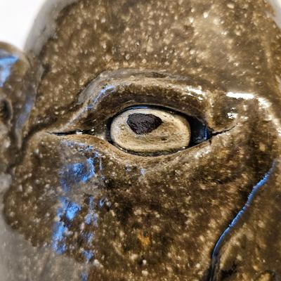 Pair of Signed Meaders Alkaline Glazed Stoneware Face Jugs (BD-JS)