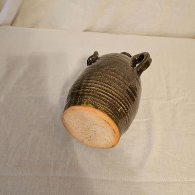 Pair of Signed Meaders Alkaline Glazed Stoneware Face Jugs (BD-JS)