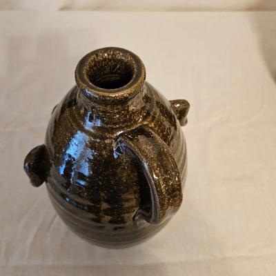 Pair of Signed Meaders Alkaline Glazed Stoneware Face Jugs (BD-JS)