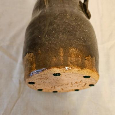 Pair of Signed Meaders Alkaline Glazed Stoneware Face Jugs (BD-JS)