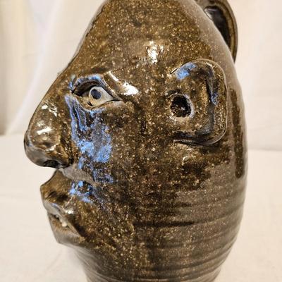 Pair of Signed Meaders Alkaline Glazed Stoneware Face Jugs (BD-JS)